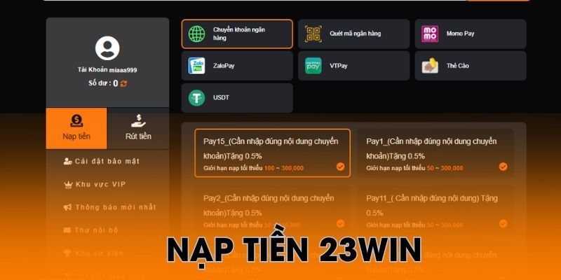 Nạp Tiền 23win Dễ Dàng – Hỗ Trợ Đa Dạng Phương Thức 3 Nạp tiền 23WIN qua thẻ cào